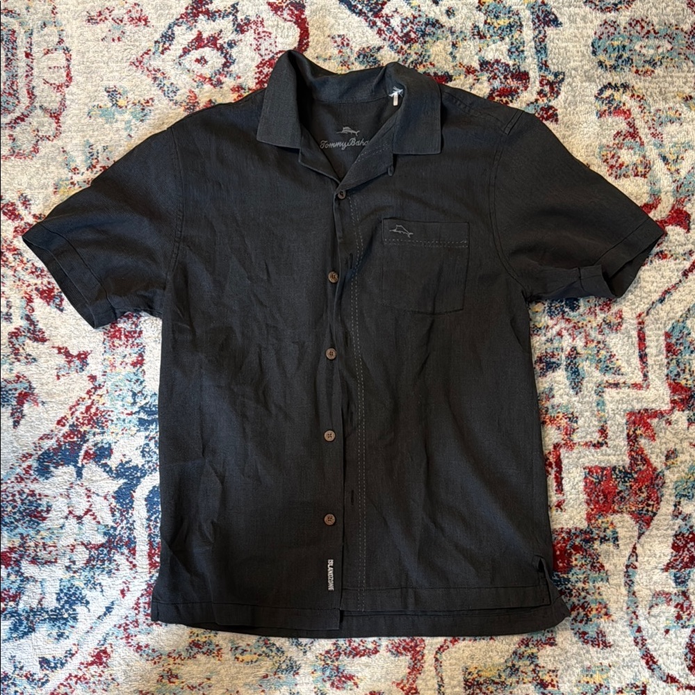 Tommy Bahama Black Casual Button Down Shirt